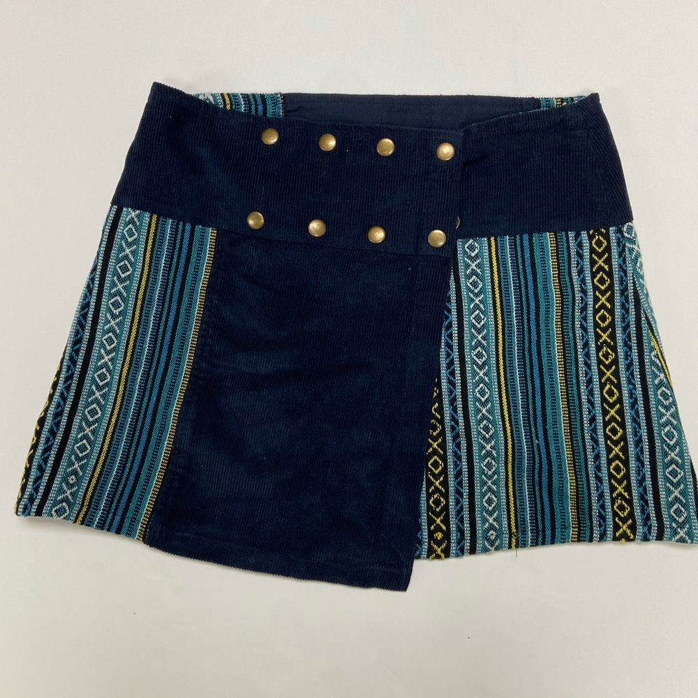 Gypsy rose vintage adjustable button mini skirt